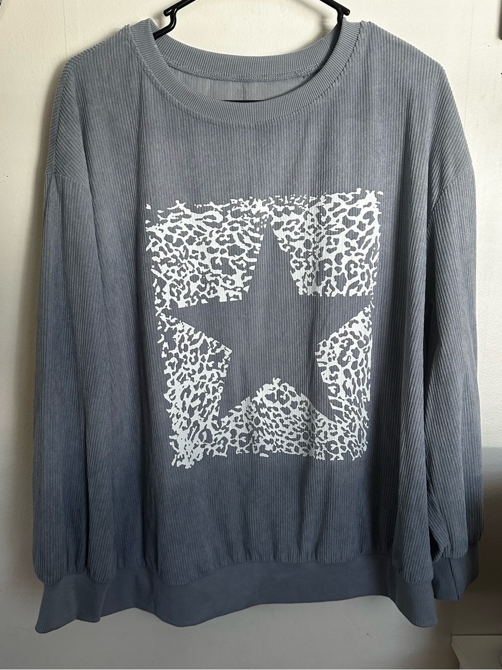Women's blue Star Print Pullover Sweater X-Large